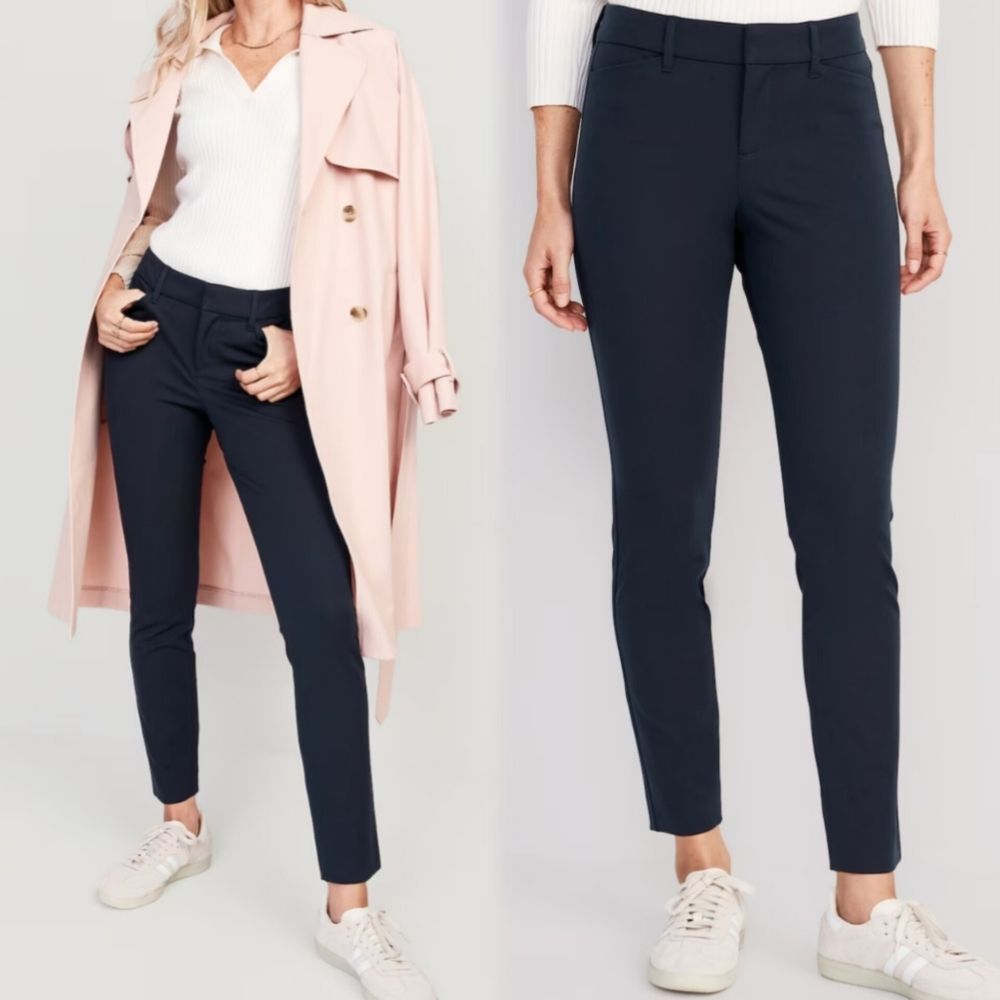 Old Navy Women's Mid Rise Pixie Ankle Navy Pants Size 2